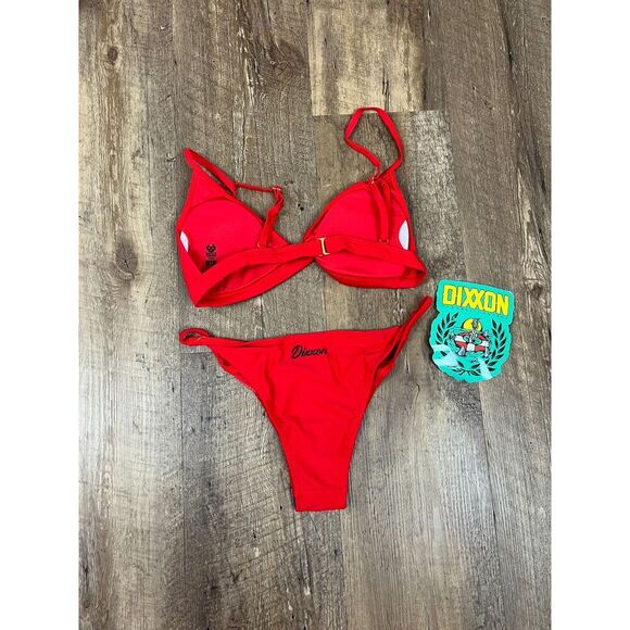 Dixxon Flannel Co Red Tanning Bikini Two Piece Women's M NWT Swimsuit - Picture 5 of 9